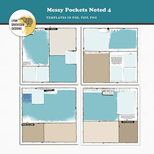 Messy Pockets Noted No4 photobook templates by Lynn Grieveson
