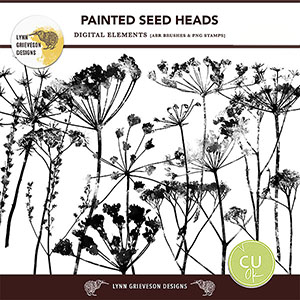 Painted Seed Heads CU brushes and stamps by Lynn Grieveson