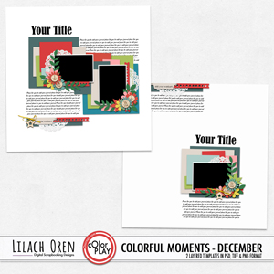 Colorful Moments December Templates Pack by Lilach Oren