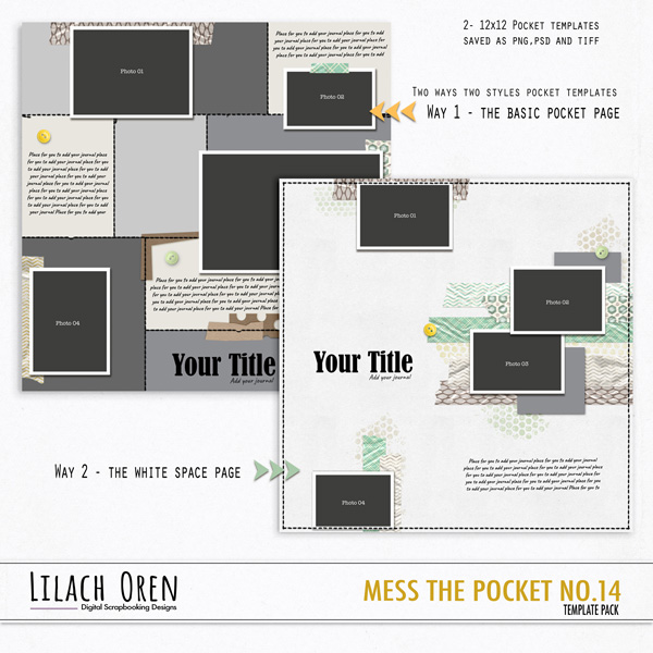 Mess The Pocket Templates 14 by Lilach Oren