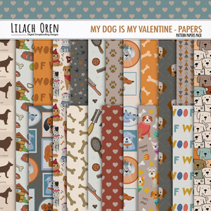 My Dog is my Valentine Pattern Papers by Lilach Oren
