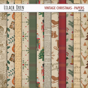 Vintage Christmas Pattern Papers