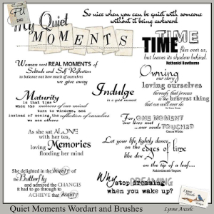 Quiet Moments Word Art and Brushes