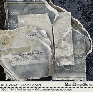 Blue Velvet - Torn Papers