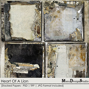 Heart Of A Lion Stacked Papers by Manu Design Studio