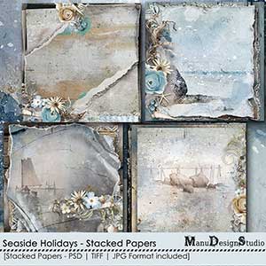 Seaside Holidays - Stacked Papers