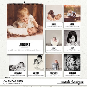 2019 Calendar White 2