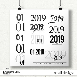 2019 Calendar Numbers