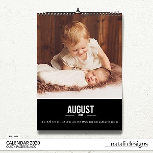 2020 Calendar Black