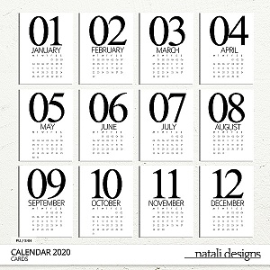 2020 Calendar Cards