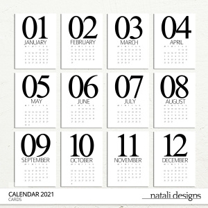 2021 Calendar Cards