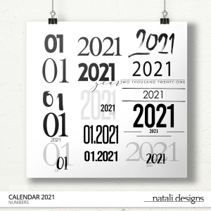 2021 Calendar Numbers