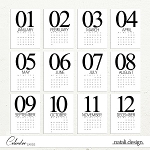 2026 Calendar Cards