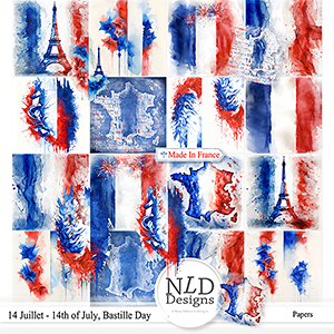 C est La Fete...Bastille Day Artistic Papers By NLD Designs