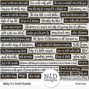 Baby It's Gold Outside Word Labels
