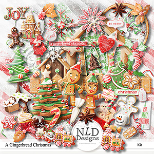 A Gingerbread Christmas Kit & Label Words Gift