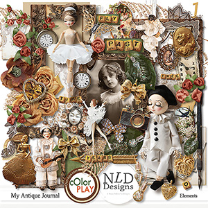 My Antique Journal Pretty Things & Free Alpha By NLD Designs