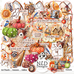 Art Panels...Autumn Elements By NLD Designs
