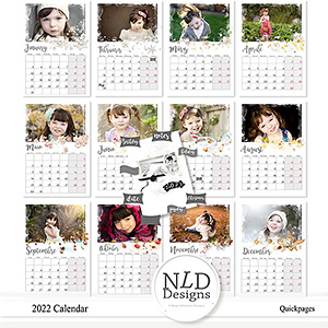 2022 Calendar Quickpages