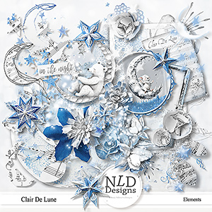 Clair De Lune Elements & Free Words Labels By NLD Designs
