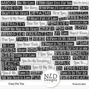 Crazy For You Words Labels
