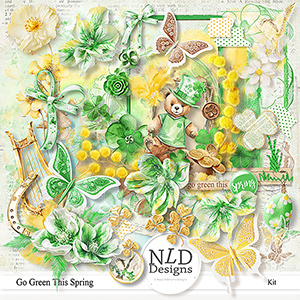 Go Green This Spring Kit & Free Words Labels By NLD Designs