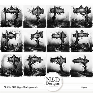 Gothic Old Signs Backgrounds  By NLD Designs