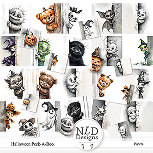 Halloween Peek-A-Boo Papers & Free Elements By NLD Designs
