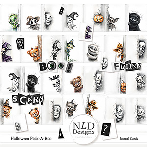 Halloween Peek-A-Boo Journal Cards & Free Alpha By NLD Designs