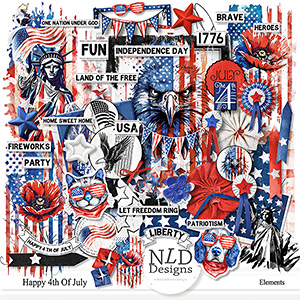 Happy 4Th Of July Elements+Free Cards By NLD designs