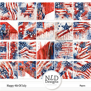 Happy 4Th Of July Papers+Free Clusters By NLD designs