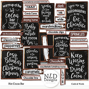 Hot Cocoa Bar Cards & Word Labels