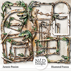 Jurassic Passion Illustrated Frames By NLD Designs