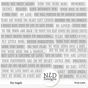 Our Angels Words Labels by NLD Designs