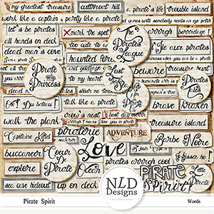 Pirate Spirit Words Labels