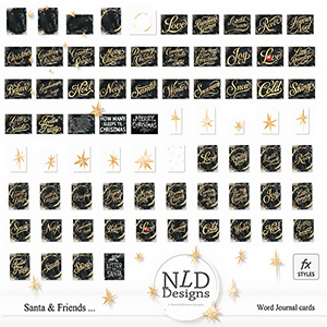 Santa & Friends...Worded Journal Cards By NLD Designs