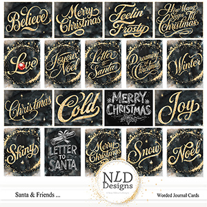 Santa & Friends...Worded Journal Cards By NLD Designs