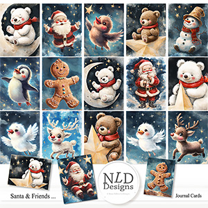 Santa & Friends...Journal Cards By NLD Designs