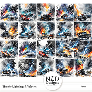 Thunder,Lightnings & Vehicles Artistic Papers By NLD designs