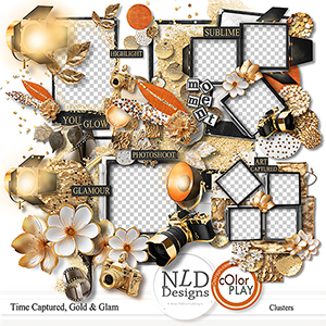 Time Captured,Gold & Glam Clusters By NLD Designs