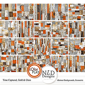 Time Captured,Gold & Glam Abstract Papers Geometric By NLD Designs