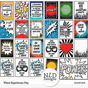 Where Superheroes Play Journal Cards By NLD Designs