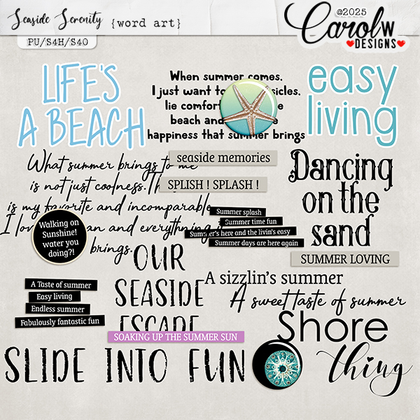 Seaside Serenity-Word art