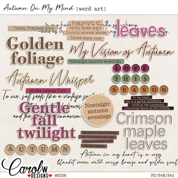 Autumn On My Mind-Word art