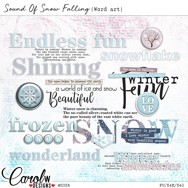 Sound Of Snow Falling-Word art