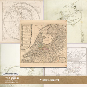 Vintage Maps 01 by Rachel Jefferies