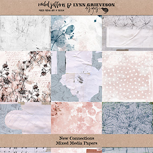 New Connections Mixed Media Digital Scrapbooking Paper Pack 