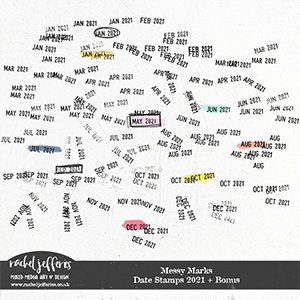 Messy Marks: Date Stamps 2021 + BONUS by Rachel Jefferies