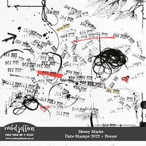 Messy Marks: Date Stamps 2022 + BONUS by Rachel Jefferies