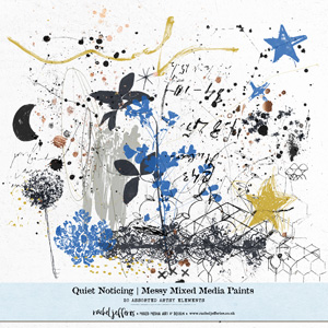 Quiet Noticing | Messy Mixed Media Paints by Rachel Jefferies